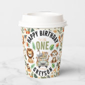 Wild One Jungle Adventure 1. Geburtstag Pappbecher (Rückseite)