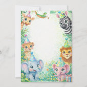 Wild One Jungle Animal 1st Birthday Party Einladung (Rückseite)