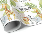 Wild One Jungle Animal zum Geburtstag Geschenkpapier (Rolleneckpunkt)