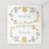 Wild One Jungle Animals Birthday Food Tent Platzkarte (Außenseite Aufgefaltet)