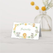 Wild One Jungle Animals Birthday Food Tent Platzkarte (Rückseite)