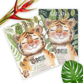 Wild One Jungle Animals Safari 1. Geburtstag Einladung
