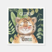 Wild One Jungle Animals Safari 1. Geburtstag Serviette (Vorderseite)