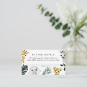 Wild-One-Jungle-Baby-Duschdusche-Windeln Raffle Begleitkarte (Stehend Vorderseite)