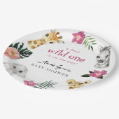 Wild One Jungle Baby Dusche Pappteller (Schrägansicht)