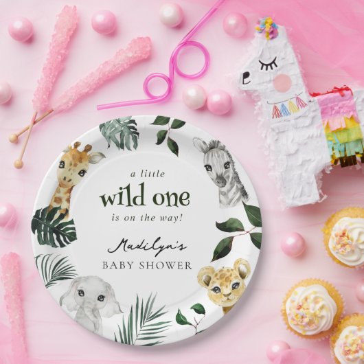 Wild One Jungle Baby Dusche Pappteller (Party)