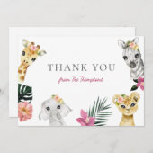 Wild One Jungle Baby Dusche Vielen Dank Dankeskarte (Vorne/Hinten)