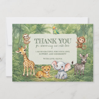 Wild One Jungle Baby Shower Danke Karte