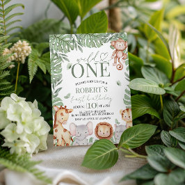 Wild One Jungle Birthday Invite Einladung