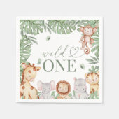Wild One Jungle Birthday Napkin Serviette (Vorderseite)