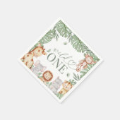 Wild One Jungle Birthday Napkin Serviette (Ecke)