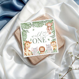 Wild One Jungle Birthday Napkin Serviette