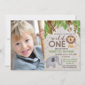 WILD ONE Jungle Boy Einladung zum 1. Geburtstag (Vorderseite)