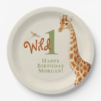 Wild One Jungle Giraffe 1. Geburtstag Pappteller