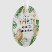 Wild One Jungle Greenery & Gold 1. Weihnachten Ornament (Vorderseite)