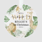 Wild One Jungle Greenery & Gold 1. Weihnachten Ornament (Vorderseite)