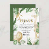 Wild One Jungle Greenery & Gold Geburtstag Vielen  Dankeskarte (Vorne/Hinten)