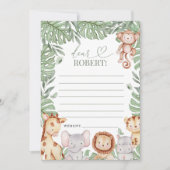 Wild One Jungle Message Card Einladung (Vorderseite)