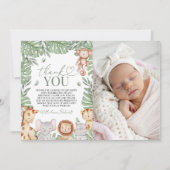 Wild One Jungle Photo Thank You Einladung (Vorderseite)