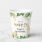 Wild One Jungle Safari 1. Geburtstag Party Pappbecher (Vorderseite)