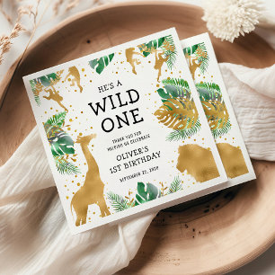 Wild One Jungle Safari 1. Geburtstagsfeier Serviette