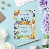 Wild One Jungle Safari 1st birthday Invitation Acryleinladungen (In Situ (Hochzeit))