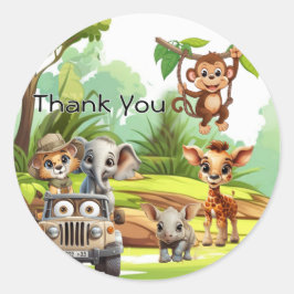 Wild One Jungle Safari 1st Birthday Paper Cup  Runder Aufkleber