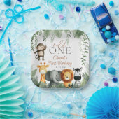 Wild One Jungle Safari 1st Birthday Pappteller (Party)