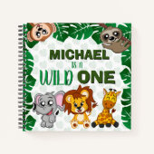 Wild One Jungle Safari Animal First Birthday Guest Notizblock (Vorderseite)