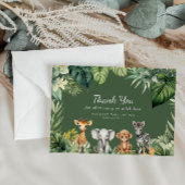 Wild One Jungle Safari Animals Baby Shower Dankeskarte