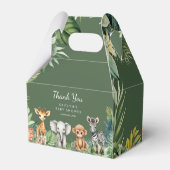 Wild One Jungle Safari Animals Baby Shower Geschenkschachtel (Rückseite)