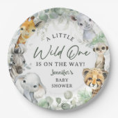 Wild One Jungle Safari Animals Baby Shower Pappteller (Vorderseite)