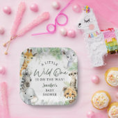 Wild One Jungle Safari Animals Baby Shower Pappteller (Party)