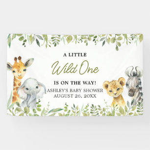 Wild One Jungle Safari Baby Dusche Banner