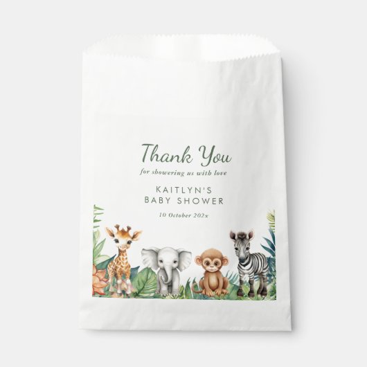 Wild One Jungle Safari Baby Dusche Geschenktütchen (Vorderseite)