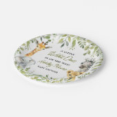 Wild One Jungle Safari Baby Dusche Pappteller (Schrägansicht)