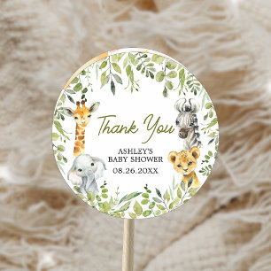 Wild One Jungle Safari Baby Dusche Runder Aufkleber