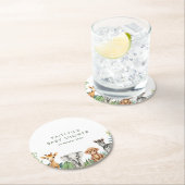 Wild One Jungle Safari Baby Dusche Runder Pappuntersetzer (Vor Ort)