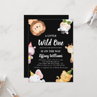 Wild One Jungle Safari Baby Shower Party Einladung
