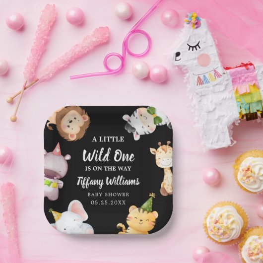 Wild One Jungle Safari Baby Shower Party Pappteller (Party)