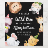 Wild One Jungle Safari Baby Shower Party Weinetikett (Einzelnes Label)