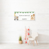 Wild One Jungle Safari Birthday for Boys Banner (Insitu)