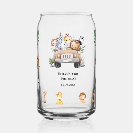 Wild One Jungle Safari Birthday for Boys Dosenglas (Vorderseite)