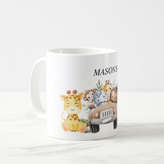 Wild One Jungle Safari Birthday for Boys Kaffeetasse (Vorderseite Links)