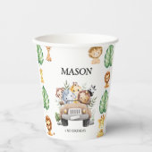 Wild One Jungle Safari Birthday for Boys Pappbecher (Vorderseite)