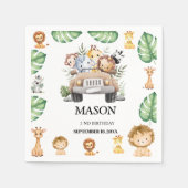 Wild One Jungle Safari Birthday for Boys Serviette (Vorderseite)