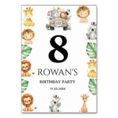 Wild One Jungle Safari Birthday for Boys Tischnummer (Vorderseite)