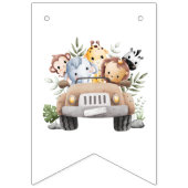 Wild One Jungle Safari Birthday for Boys Wimpelkette (Erste Fahne)