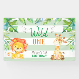 Wild One Jungle Safari Boys Erste Geburtstagsparty Banner