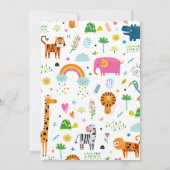 Wild One Jungle Safari Erster Geburtstag Einladung (Rückseite)